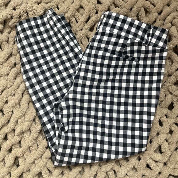 LOFT Checkered Cropped Pants - Picture 1 of 9